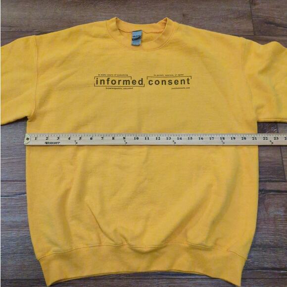 Informed Consent Women's Medium Sweatshirt Yellow Definition Feminist - Picture 5 of 6